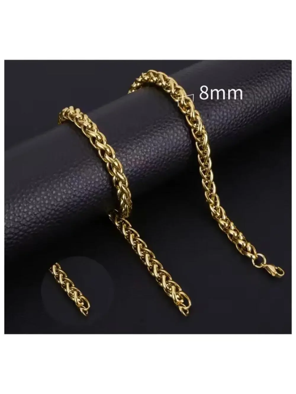 Spiga / Wheat chain - Necklace - 18K gold plated - 8mm / 24